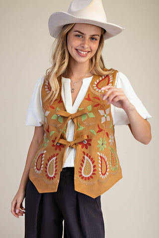 Wildflower Reversible Suede Vest