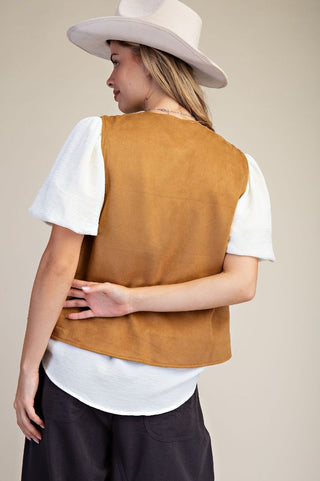 Wildflower Reversible Suede Vest