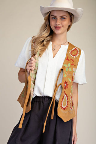 Wildflower Reversible Suede Vest