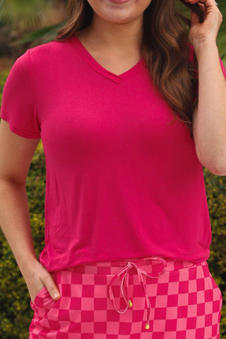 Everyday Ease V - Neck Basic Tee - Sassy Inspiration