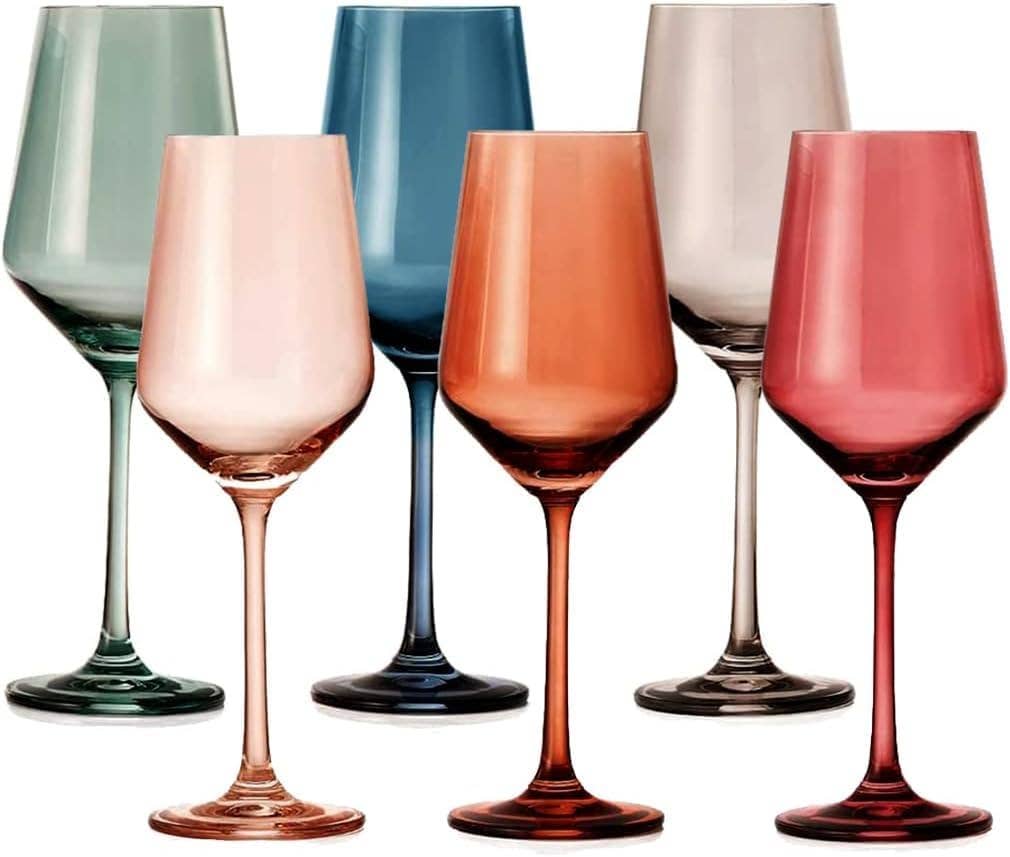 Luxury Colored Crystal Wine Glass Set of 6