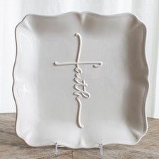 Faith Embossed Square Platter - Sassy Inspiration