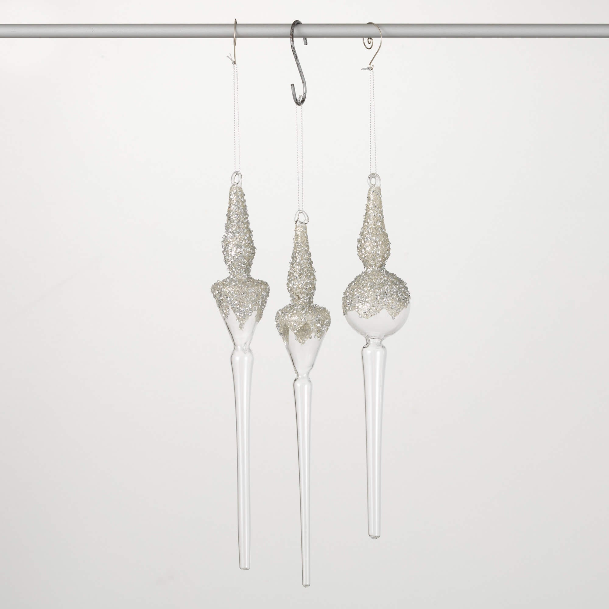 FANCY SILVER FINIAL ORNAMENTS - Sassy Inspiration