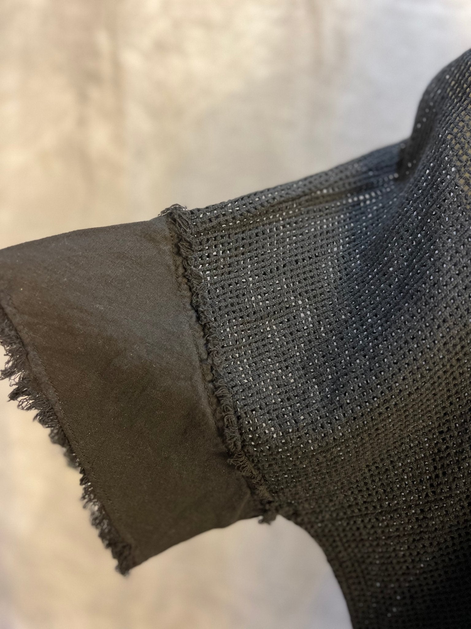 Fishnet Linen Trim Top w/ Tank liner - Black - Sassy Inspiration