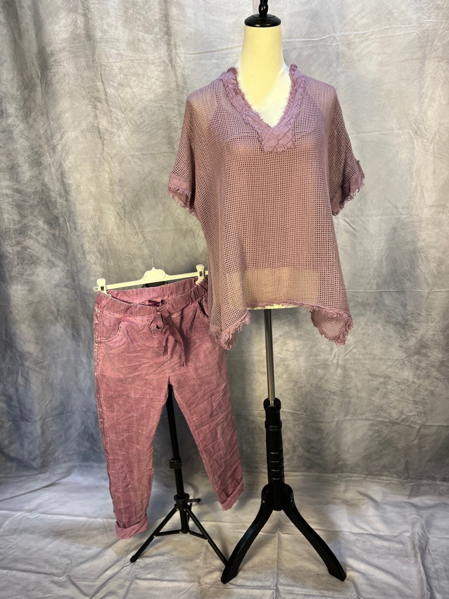 Fishnet Top w/ Tank - Lilac - Sassy Inspiration