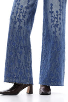 Floral Muse High - Rise Embroidered Wide - Leg Denim – Medium Blue - Sassy Inspiration