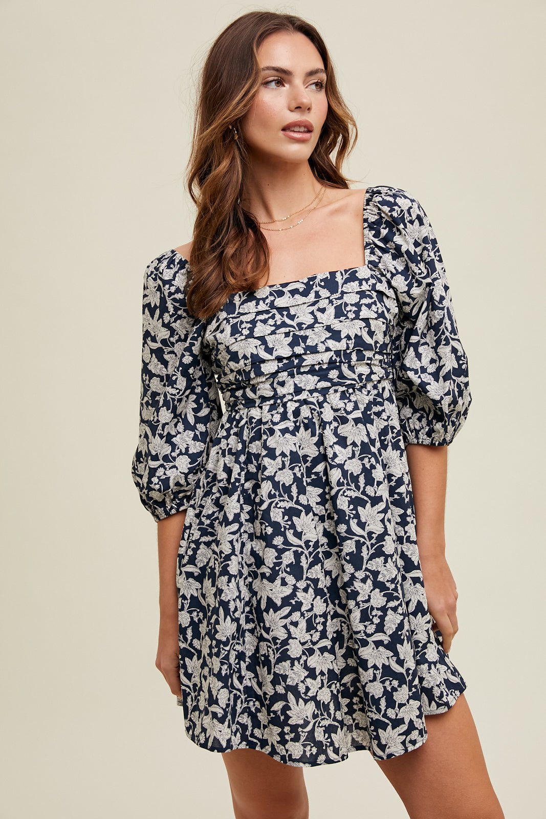 Floral Ruched Bust Mini Dress - Sassy Inspiration