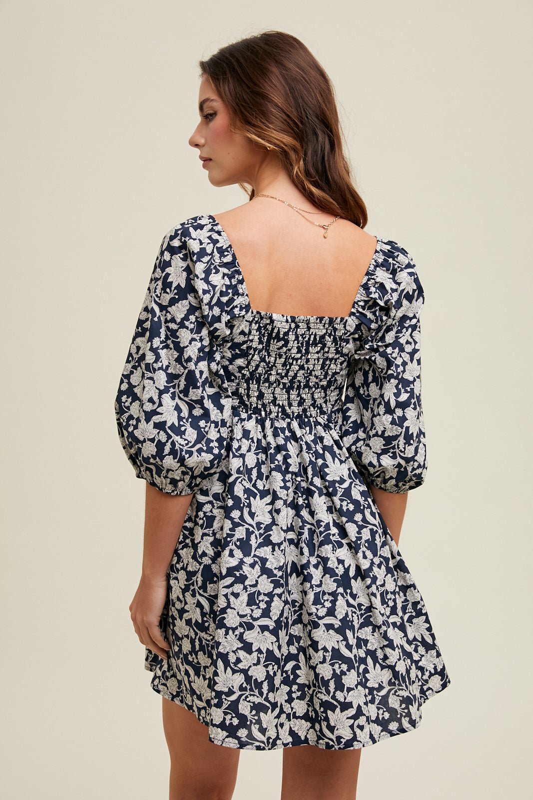 Floral Ruched Bust Mini Dress - Sassy Inspiration