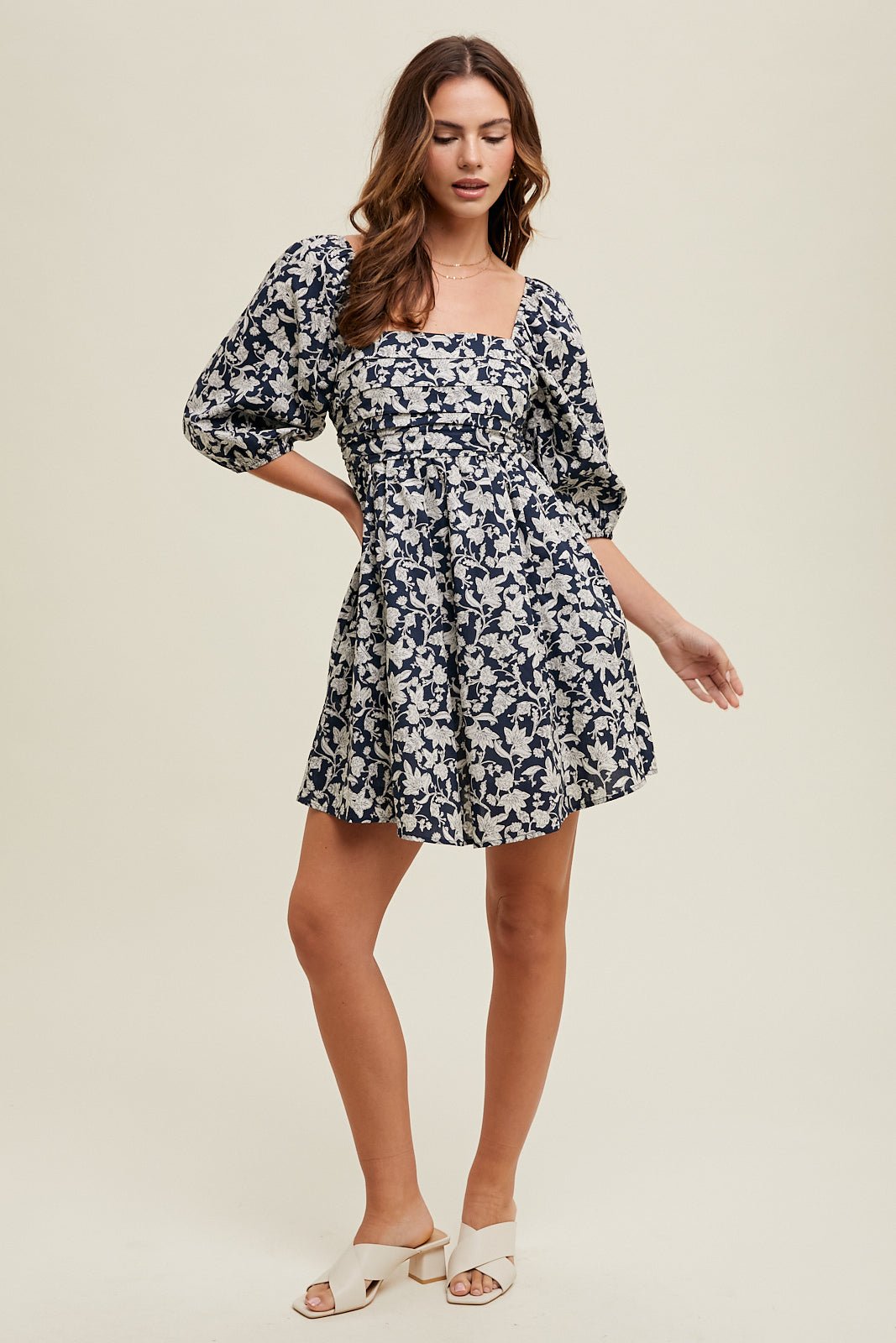 Floral Ruched Bust Mini Dress - Sassy Inspiration
