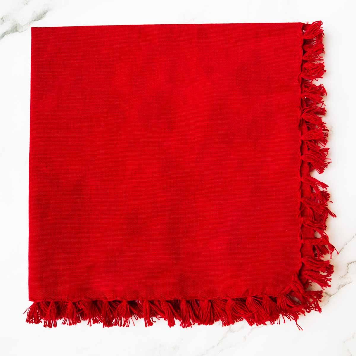 Fringe Napkin in Red - Sassy Inspiration