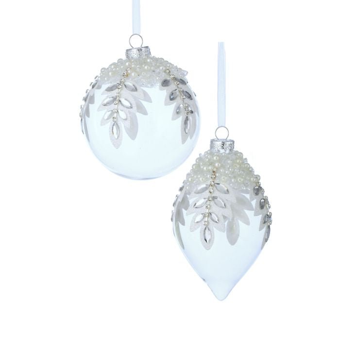 Glass and Pearl Leaf Ornaments - Sassy Inspiration