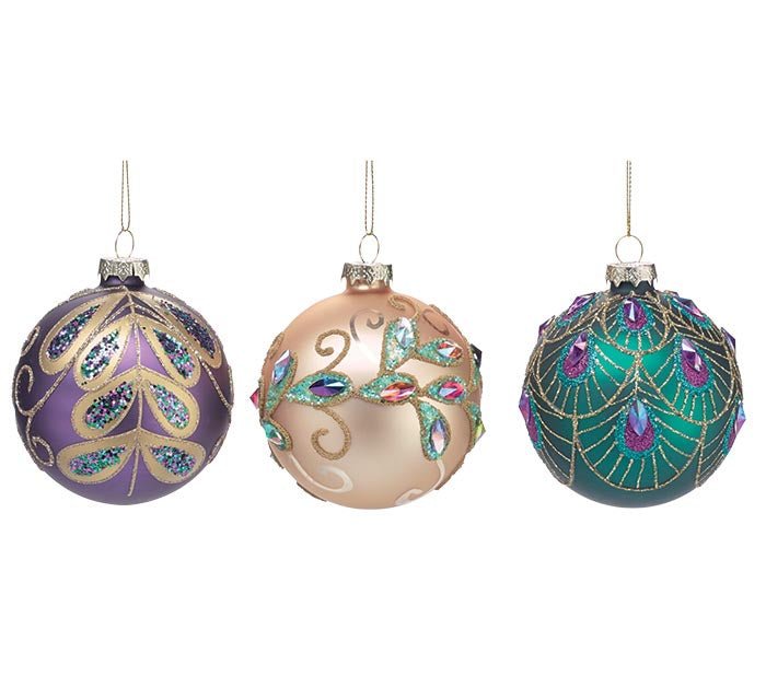 GLASS ORNAMENT ASSORTMENT S/3 - Sassy Inspiration