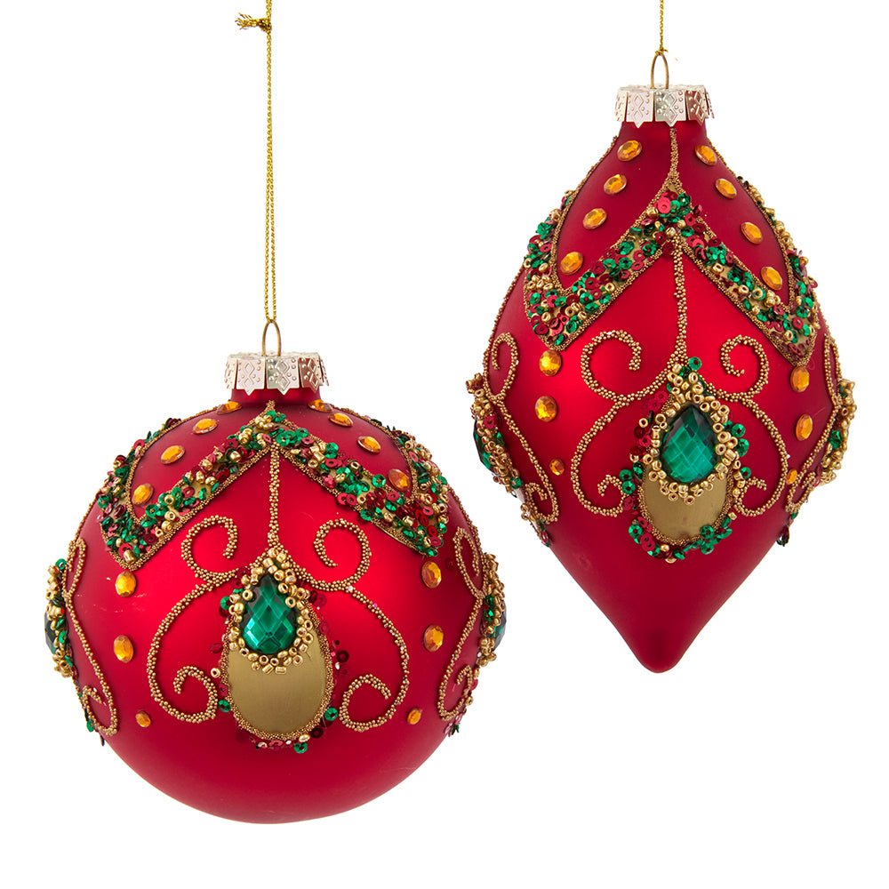 Glass Red & Green With Jewel Ornaments - Sassy Inspiration
