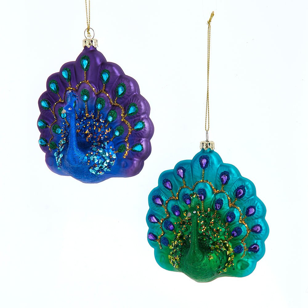 Glass Small Peacock Ornaments - Sassy Inspiration