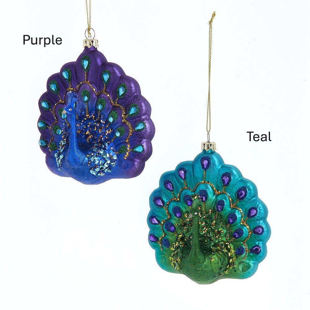 Glass Small Peacock Ornaments - Sassy Inspiration
