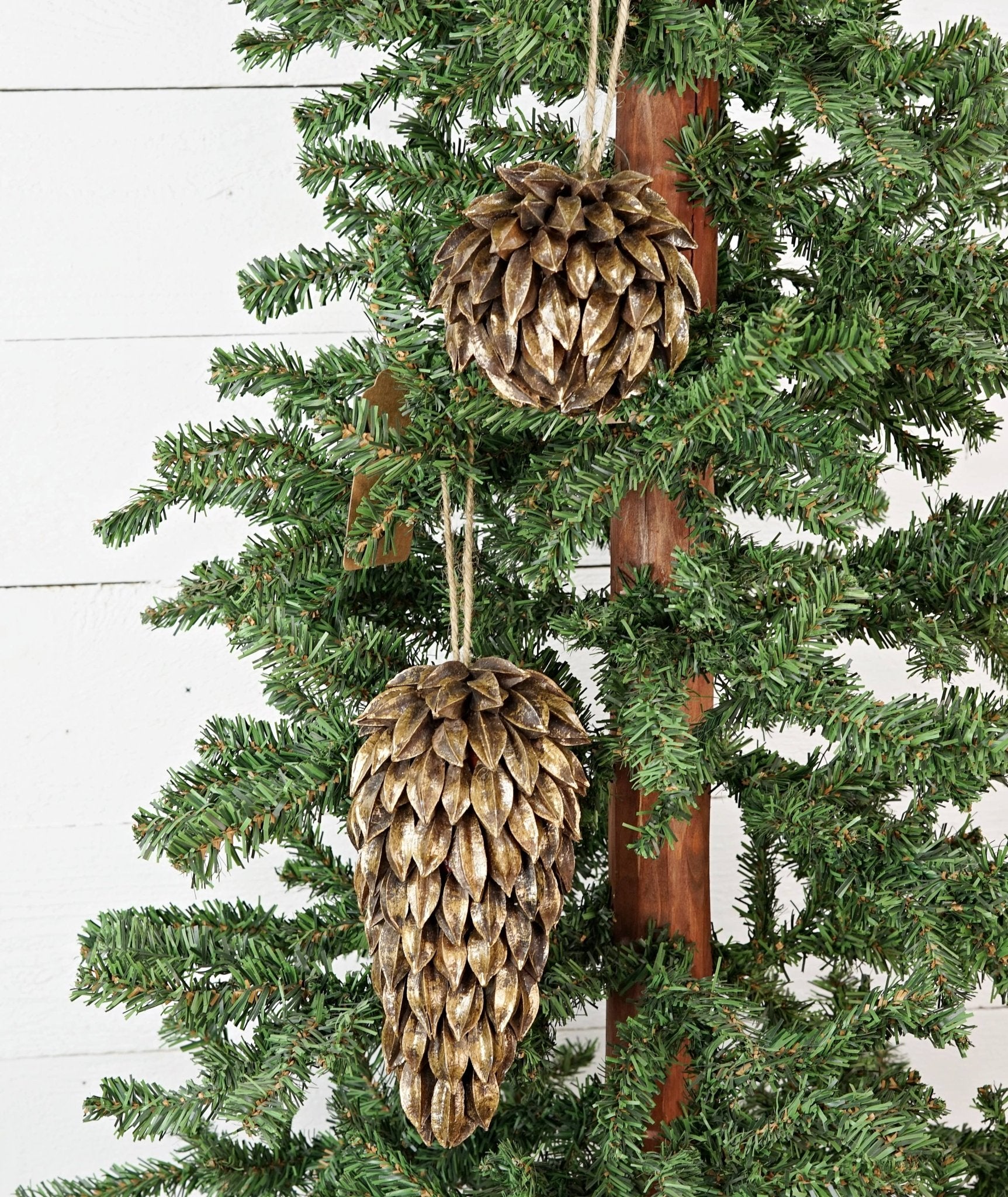 Gold Brush Star Pods Cone Ornament - Sassy Inspiration
