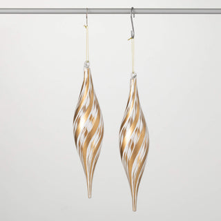 GOLD CLEAR FINIAL ORNAMENT SET S/2 - Sassy Inspiration