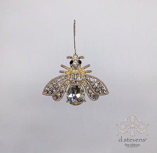 Gold Crystal Jeweled Bee Ornament – 2.5" - Sassy Inspiration