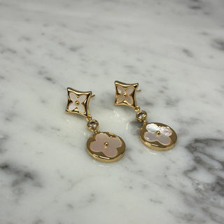 Golden Clover Crystal Dangle Earrings - Sassy Inspiration