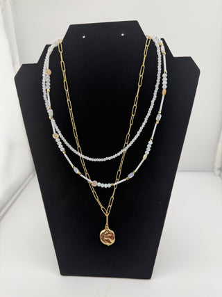 Golden Sand Layered Beaded Necklace - Sassy Inspiration
