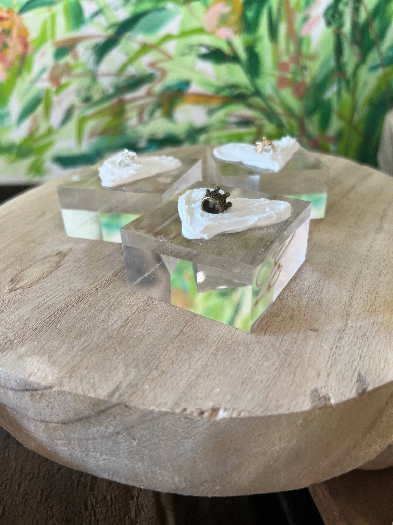 Hand Painted Heart on Lucite block 2’x2’ - Sassy Inspiration