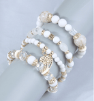 Heart Shaped Alloy Glass Beaded Bracelet - Sassy Inspiration