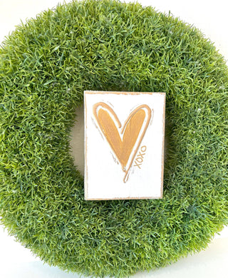 Heart | xoxo | textured on wood panel - Sassy Inspiration