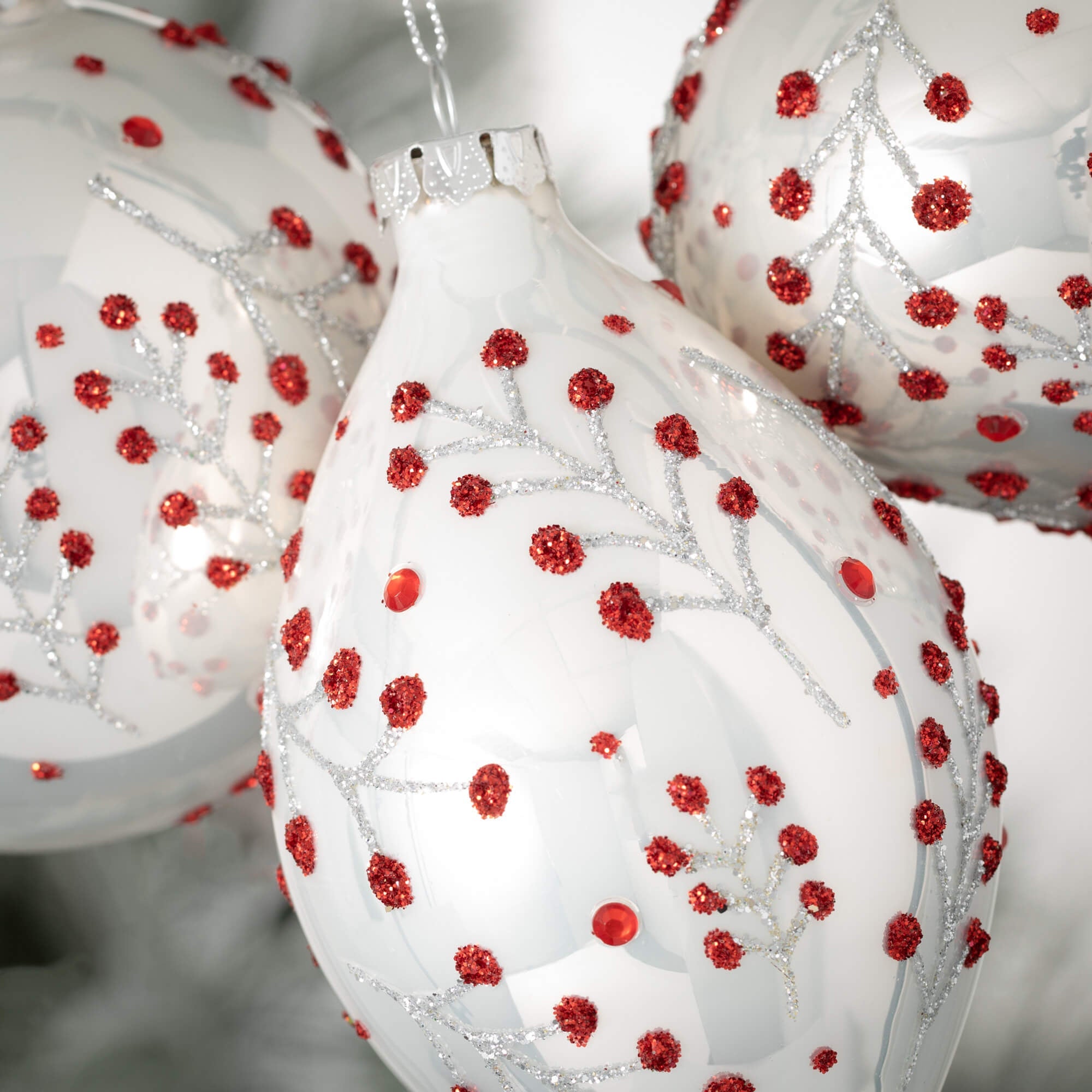 HOLLY BERRY ORNAMENT SET OF 3 - Sassy Inspiration