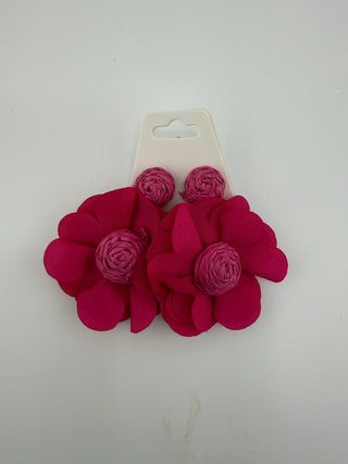Hot Pink Blossom Statement Earrings - Sassy Inspiration