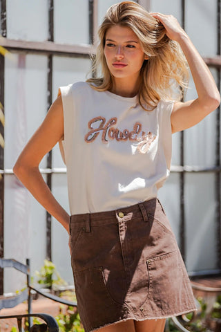 Howdy Fringe Graphic Tank - Sassy Inspiration