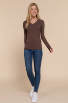 Jane Long Sleeve V - neck Top - Sassy Inspiration