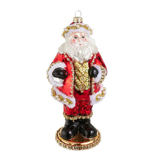 Jeweled Glass Santa Ornament – 8" - Sassy Inspiration