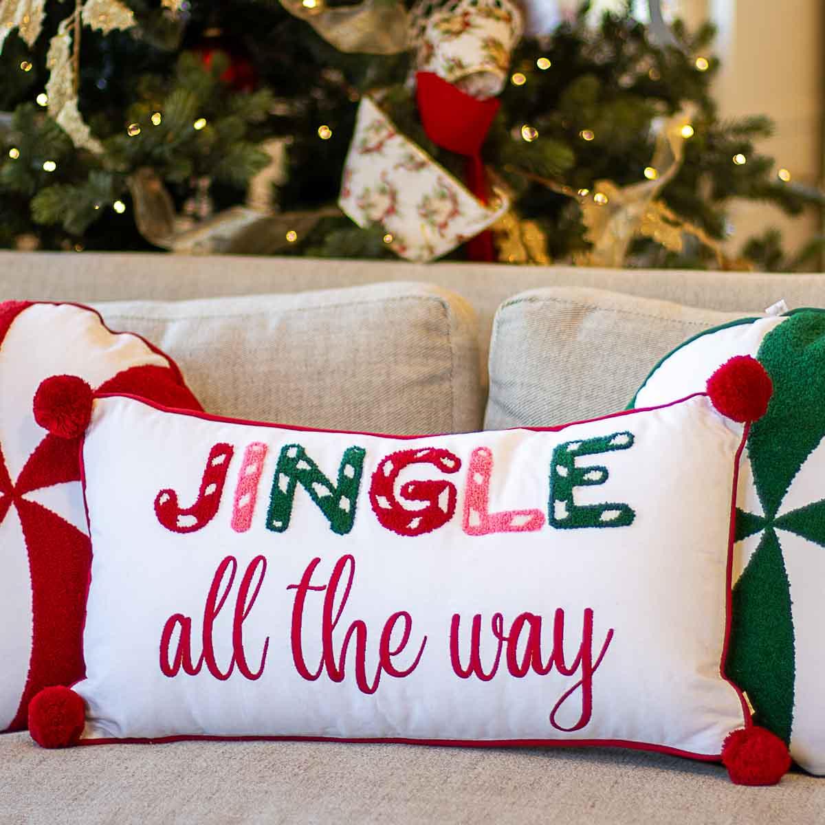 Jingle All The Way Lumbar Pillow - Sassy Inspiration