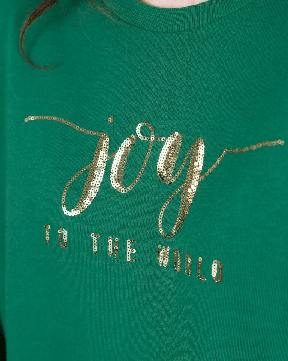 Joy to the World Sequin Sweatshirt - Sassy Inspiration