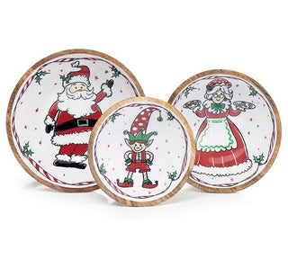 JOYFUL HOLIDAY NESTED MANGO WOOD BOWLS S/3 - Sassy Inspiration