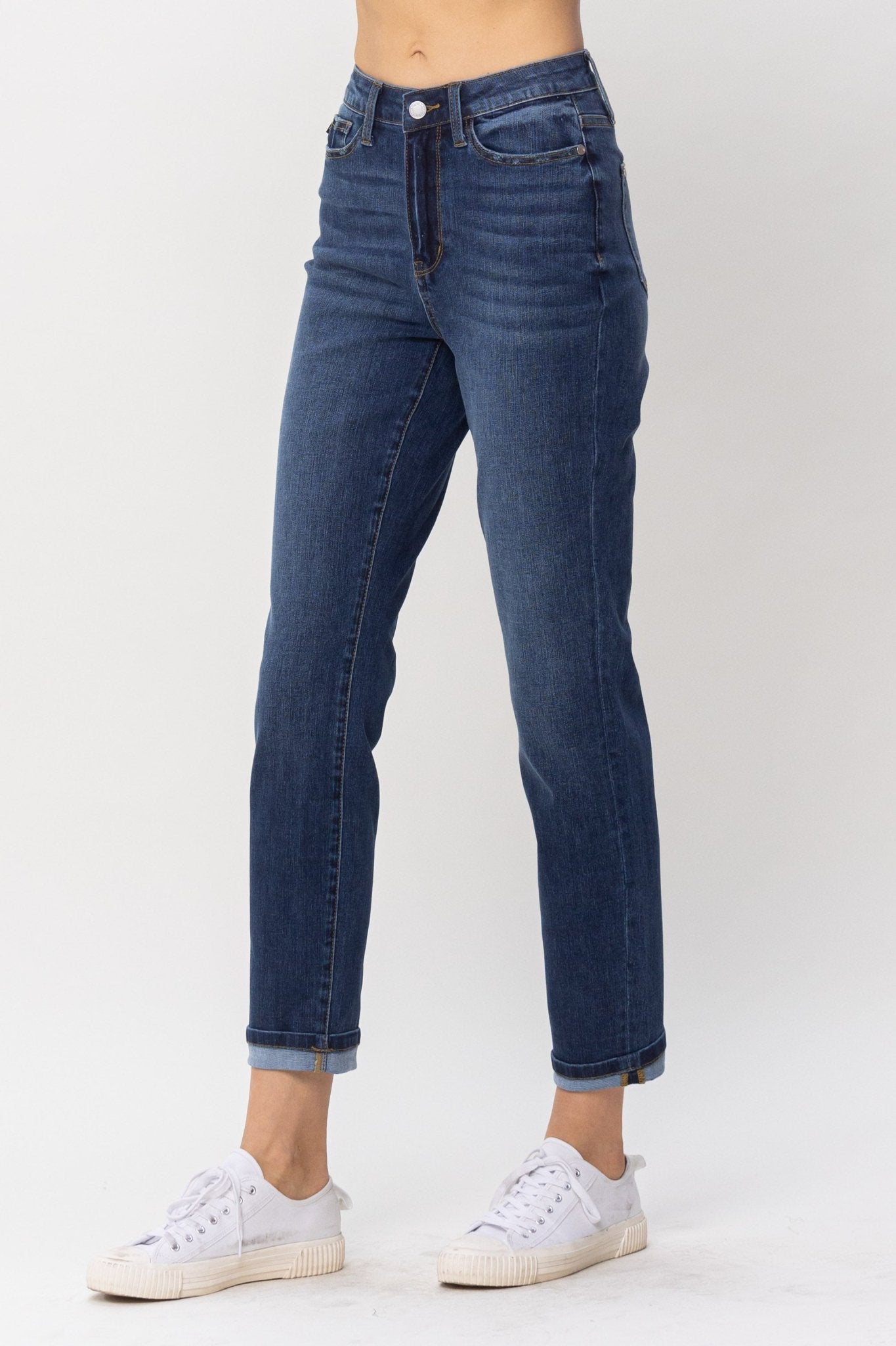 Judy Blue Cool Denim Cuffed Boyfriend Jean - Sassy Inspiration