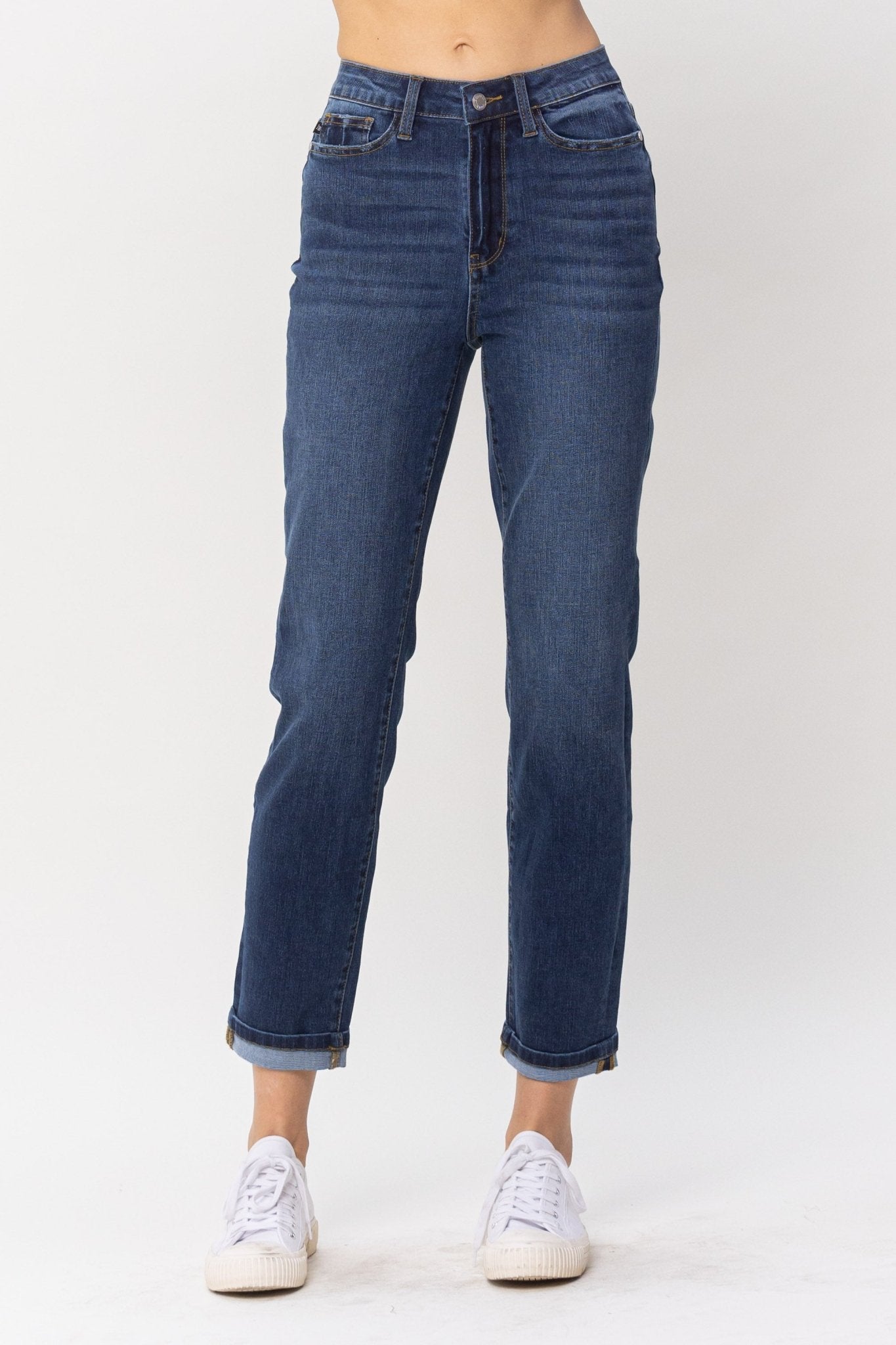 Judy Blue Cool Denim Cuffed Boyfriend Jean - Sassy Inspiration