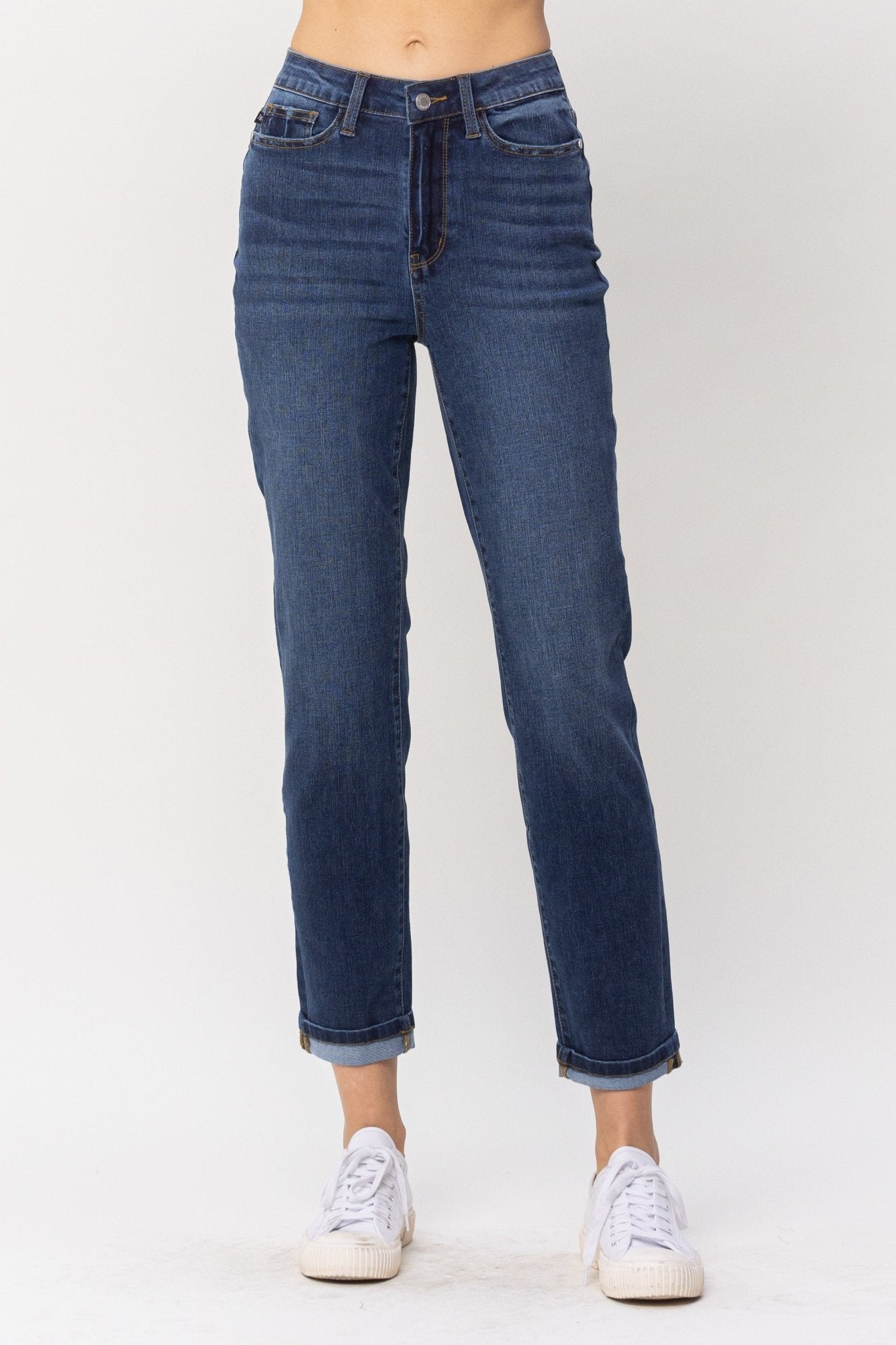 Judy Blue Cool Denim Cuffed Boyfriend Jean - Sassy Inspiration
