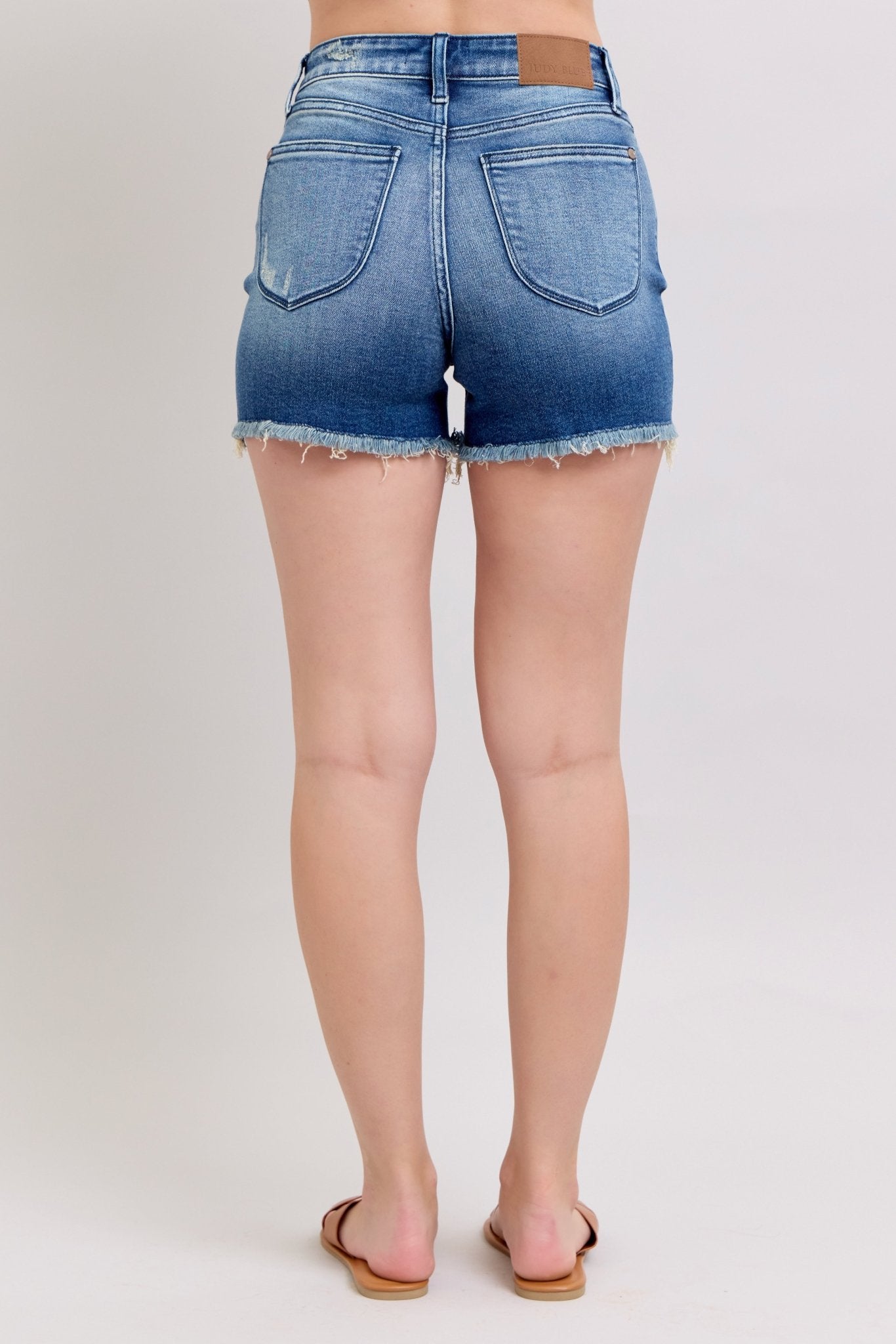 Judy Blue High Waist V - front Shorts W Shield Pockets - Sassy Inspiration