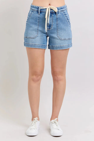 Judy Blue High Waist Vintage Wash Jogger Shorts - Sassy Inspiration