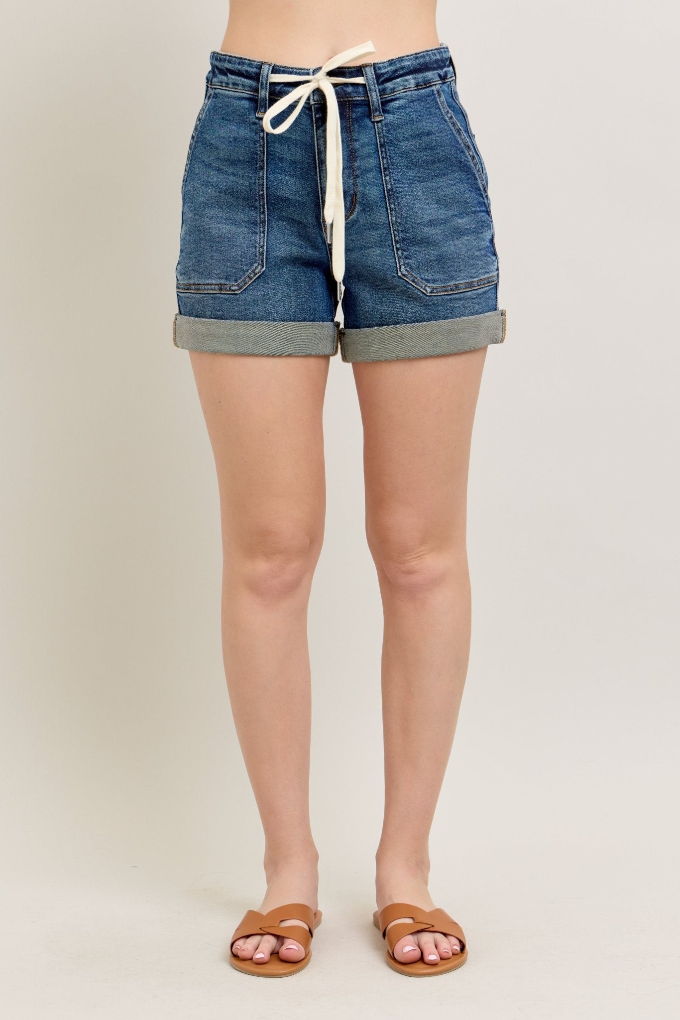 Judy Blue High waisted Cuff Jogger Shorts - Sassy Inspiration