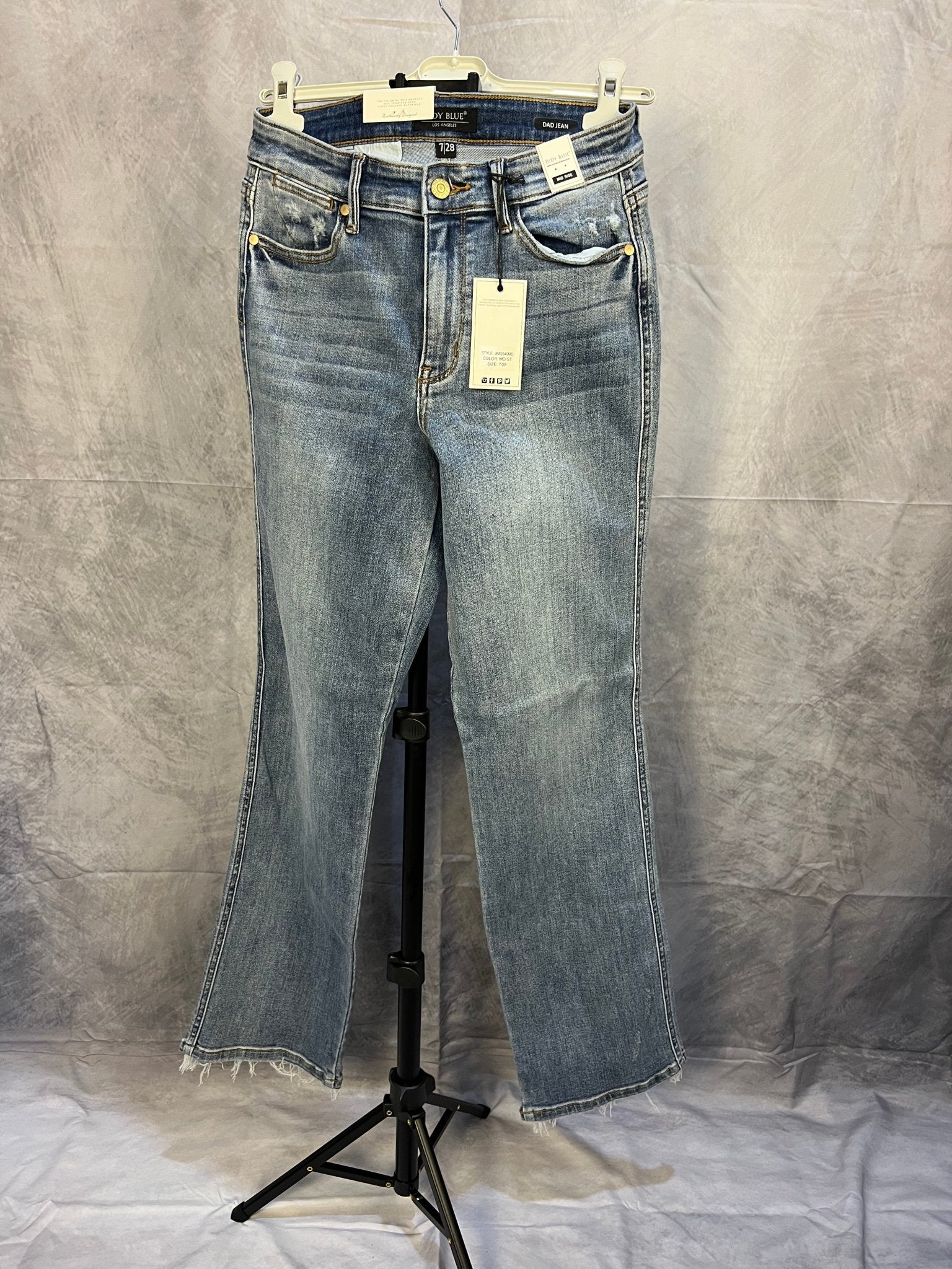 Judy Blue Mid - rise Yoke Cell Phone Pocket Dad Jean - Sassy Inspiration