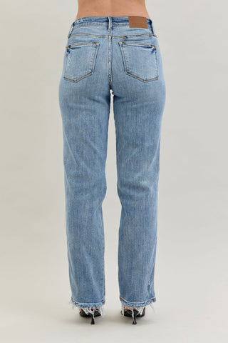 Judy Blue Mid - rise Yoke Cell Phone Pocket Dad Jean - Sassy Inspiration