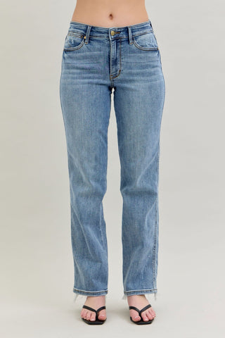Judy Blue Mid - rise Yoke Cell Phone Pocket Dad Jeans - Sassy Inspiration