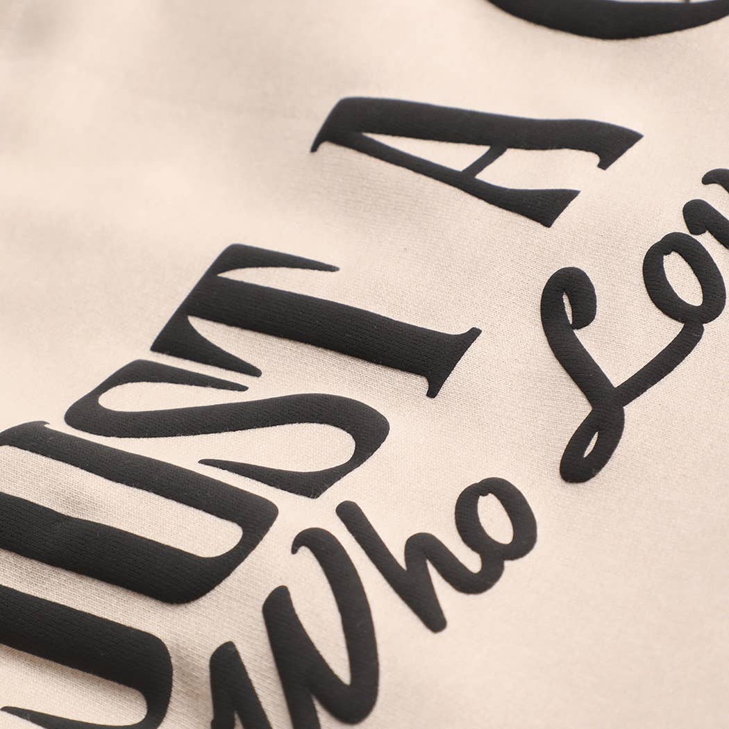 JUST A GIRL WHO LOVES JESUS PUFF MIDWEIGHT Sweatshirt - Sassy Inspiration