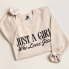 JUST A GIRL WHO LOVES JESUS PUFF MIDWEIGHT Sweatshirt - Sassy Inspiration