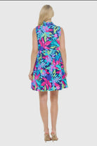 Laison Sleeveless Tiered Dress - Navy Blue Multi Print - Sassy Inspiration