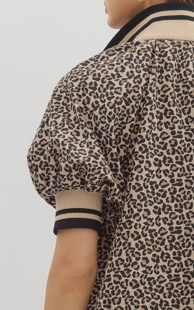 Leopard Short Puff Sleeve Top - Sassy Inspiration