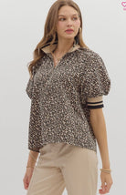 Leopard Short Puff Sleeve Top - Sassy Inspiration