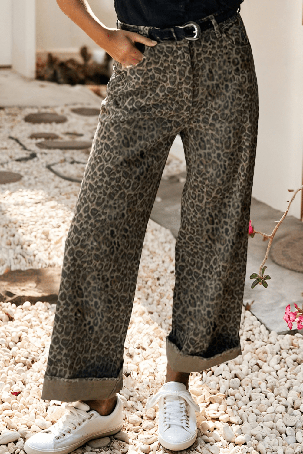 Leopard Straight Leg Jeans - Sassy Inspiration